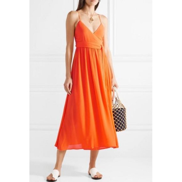 💕MARA HOFFMAN SWIM💕 Alma Sleeveless Wrap Front Maxi Dress ~ Orange Small S - Picture 1 of 16